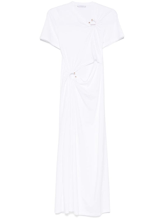 White Draped Dress