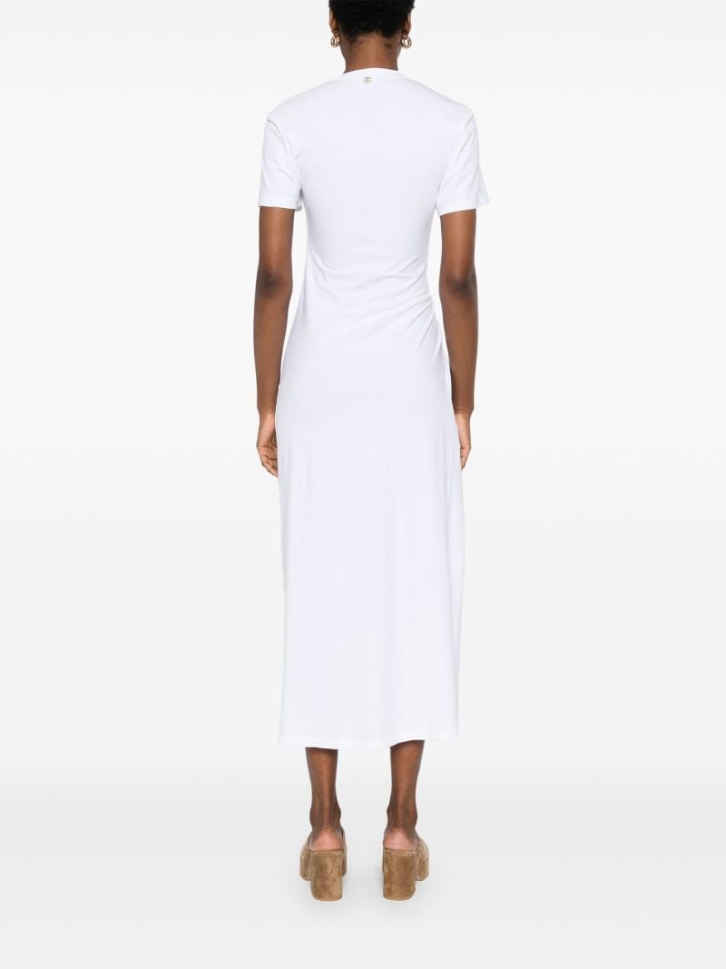 White Draped Dress