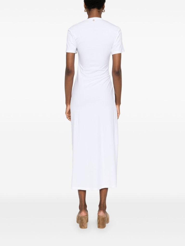 White Draped Dress