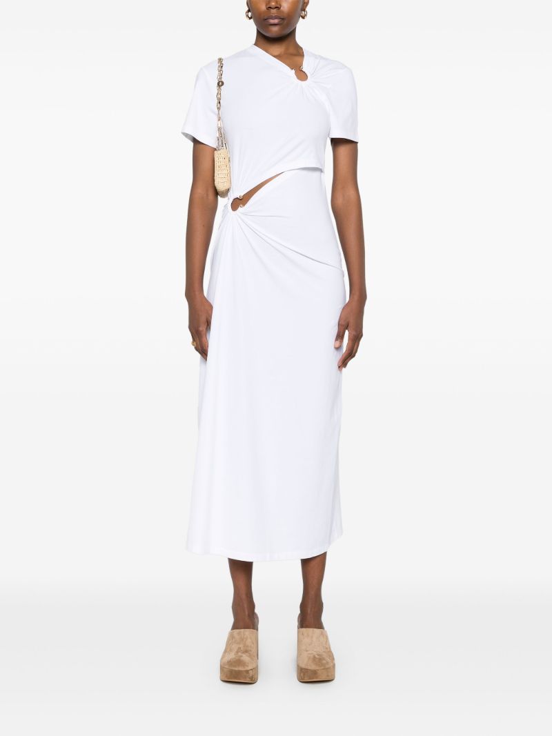 White Draped Dress