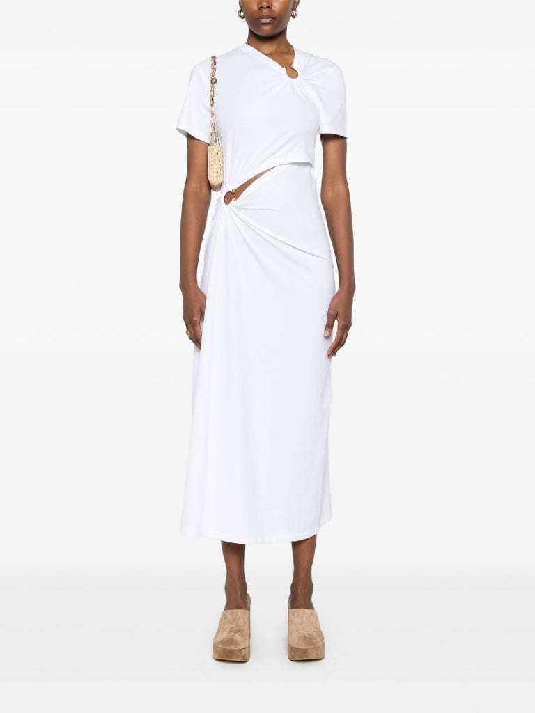White Draped Dress