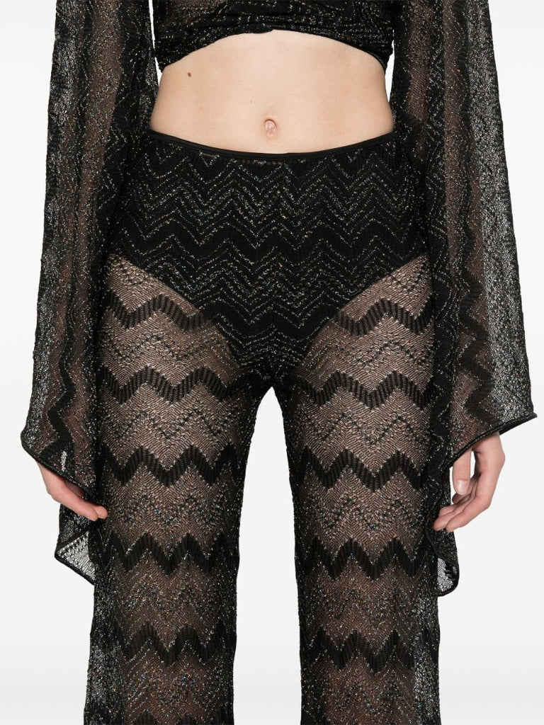 Crochet-knit Flared Trousers