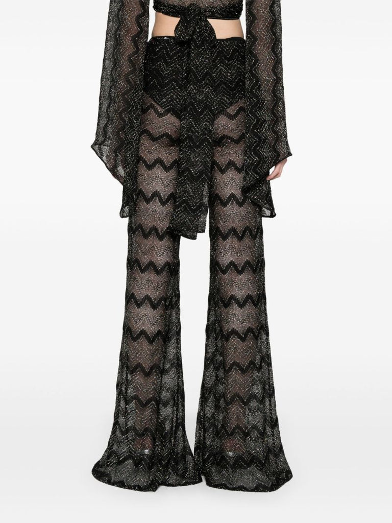 Crochet-knit Flared Trousers