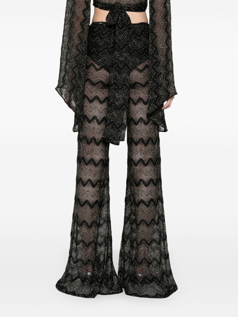 Crochet-knit Flared Trousers