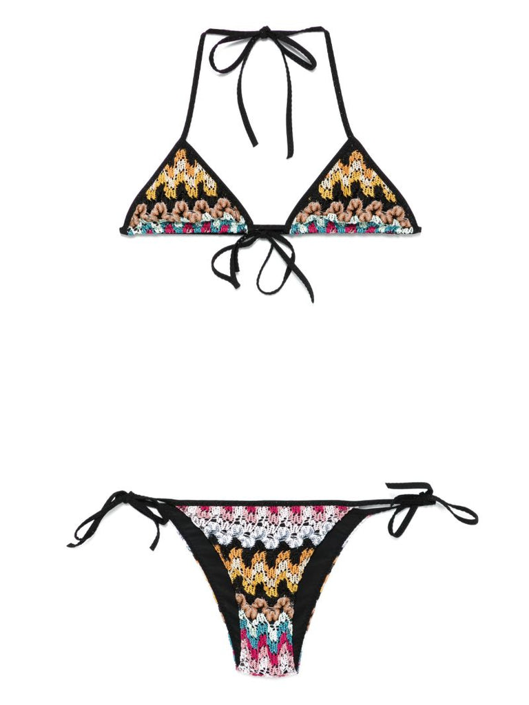 Crochet-knit Bikini Set