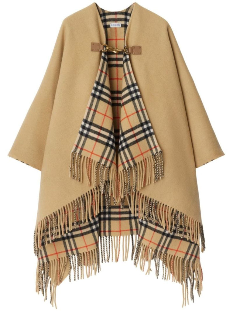 Check Wool Cape