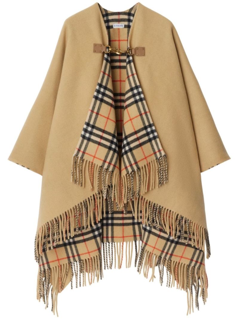 Check Wool Cape
