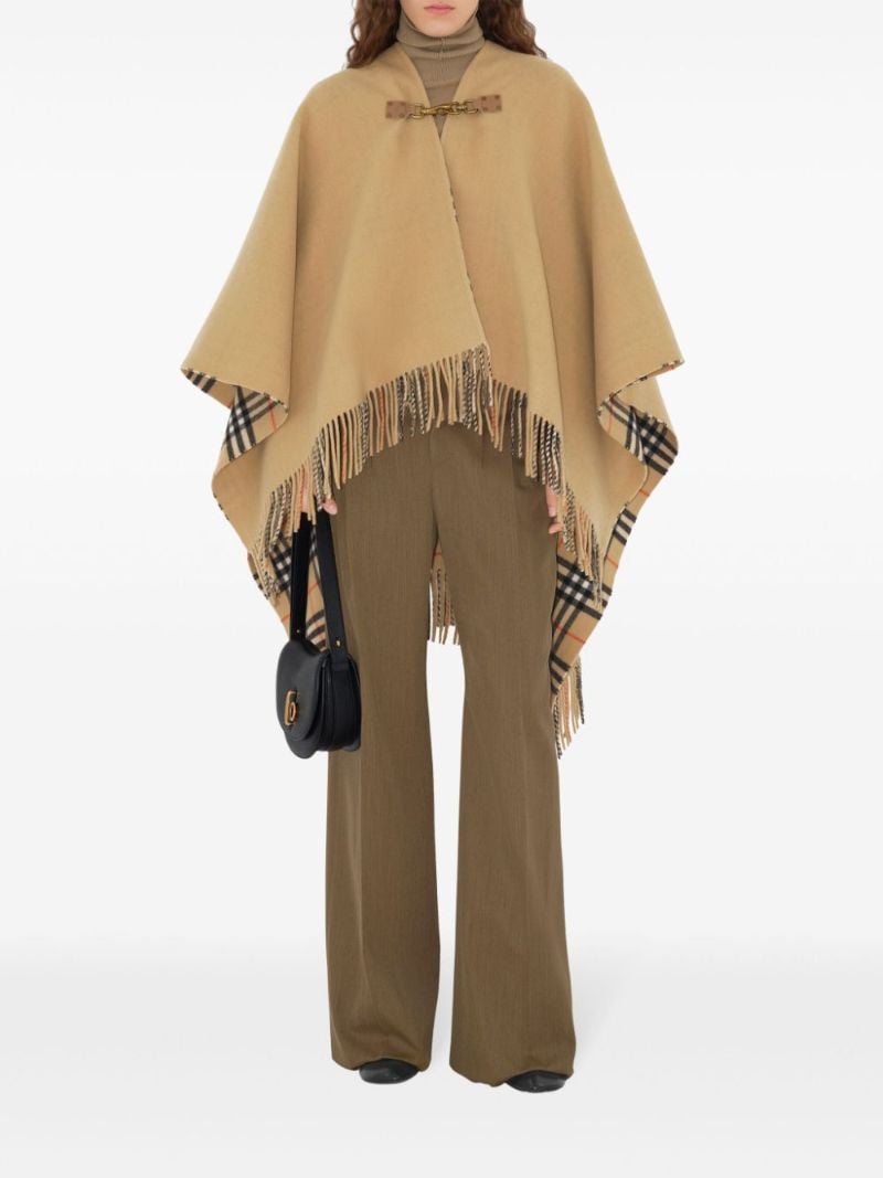 Check Wool Cape
