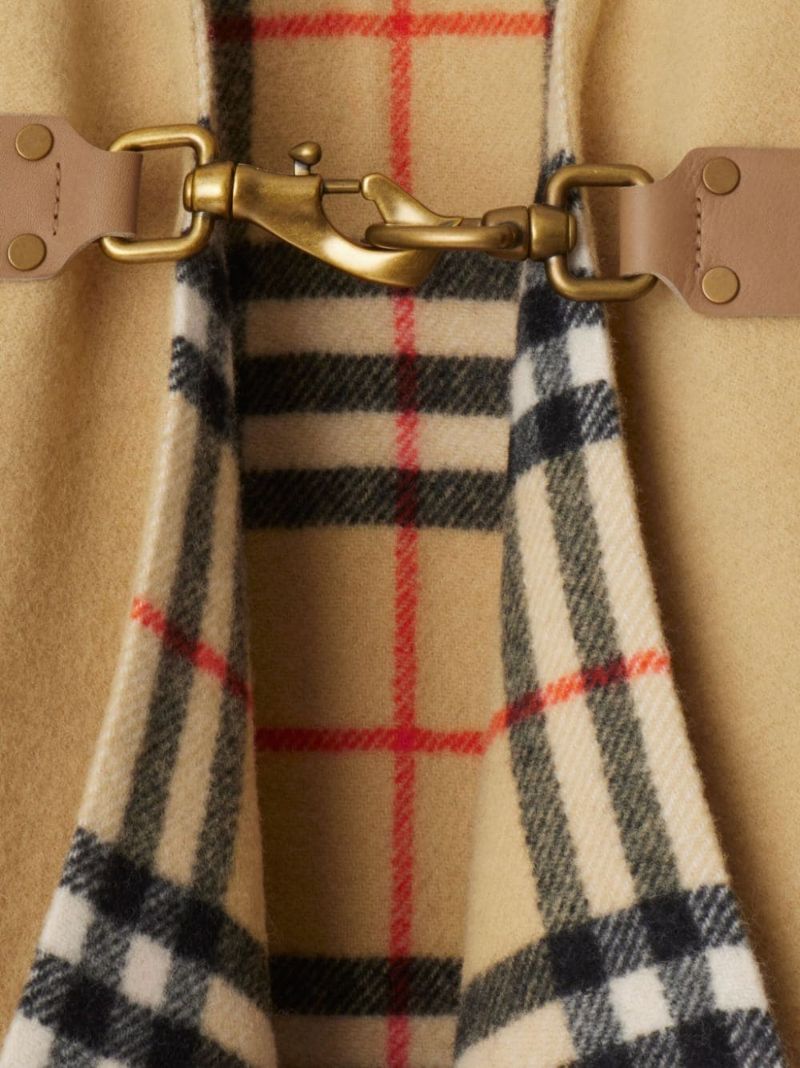 Check Wool Cape