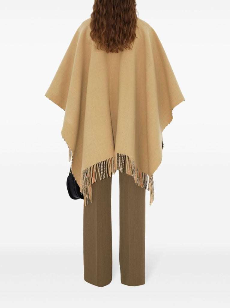 Check Wool Cape