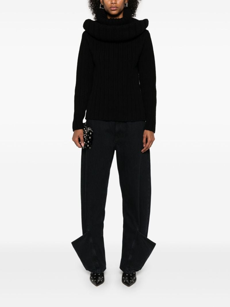Oversized-collar Jumper