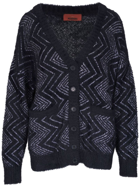 Zigzag Sequin-embellished Cardigan