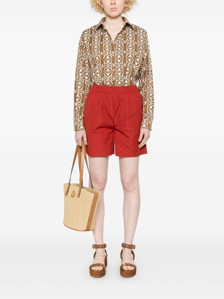 Red Cotton Shorts