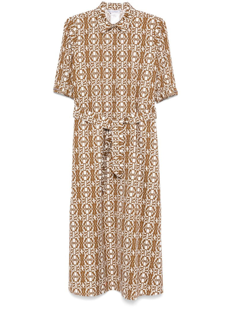 Brown Monogram-print Dress