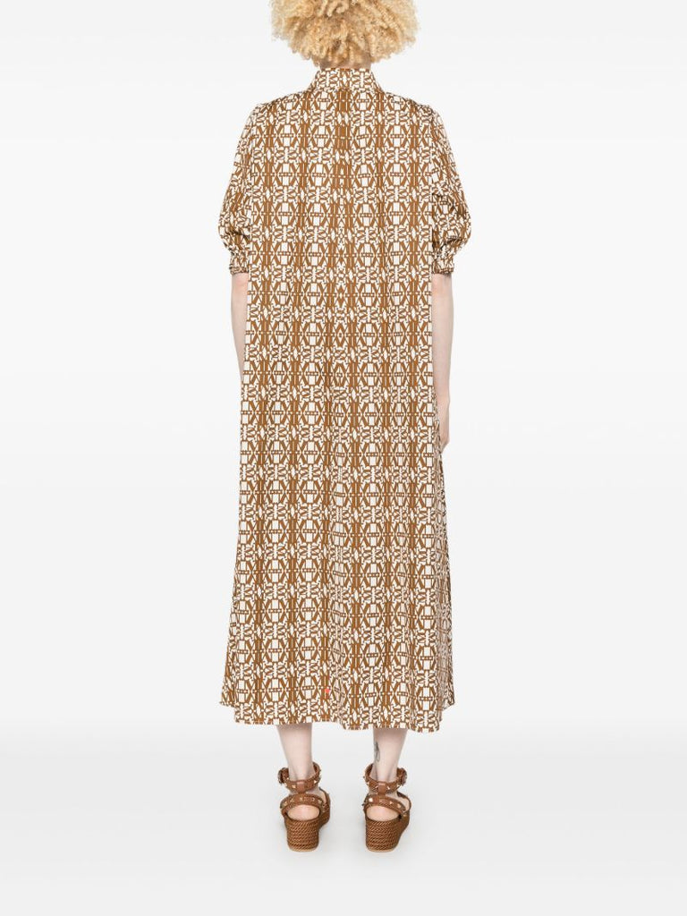 Brown Monogram-print Dress