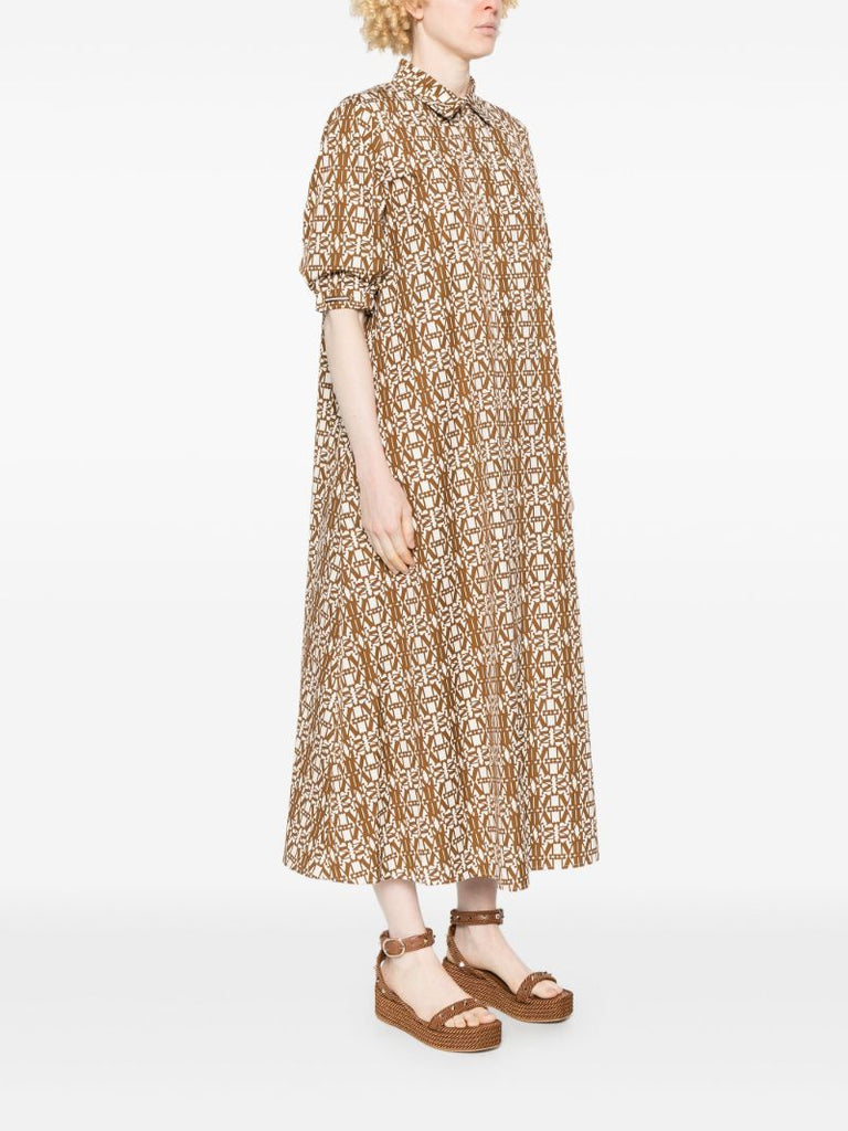 Brown Monogram-print Dress