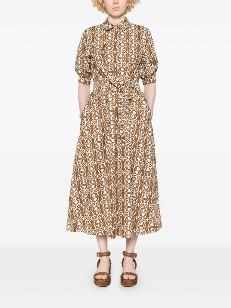 Brown Monogram-print Dress