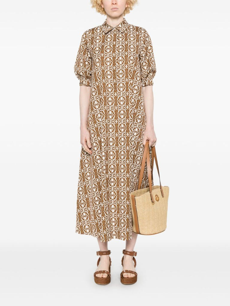 Brown Monogram-print Dress