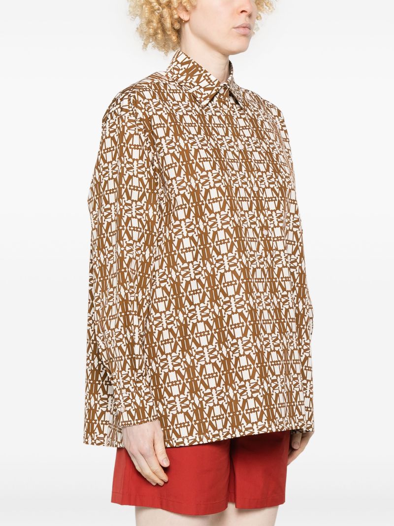 Brown Monogram-print Shirt
