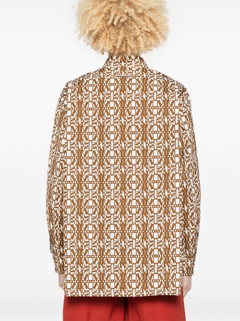Brown Monogram-print Shirt