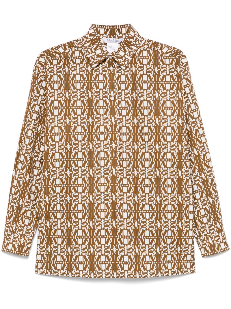 Brown Monogram-print Shirt