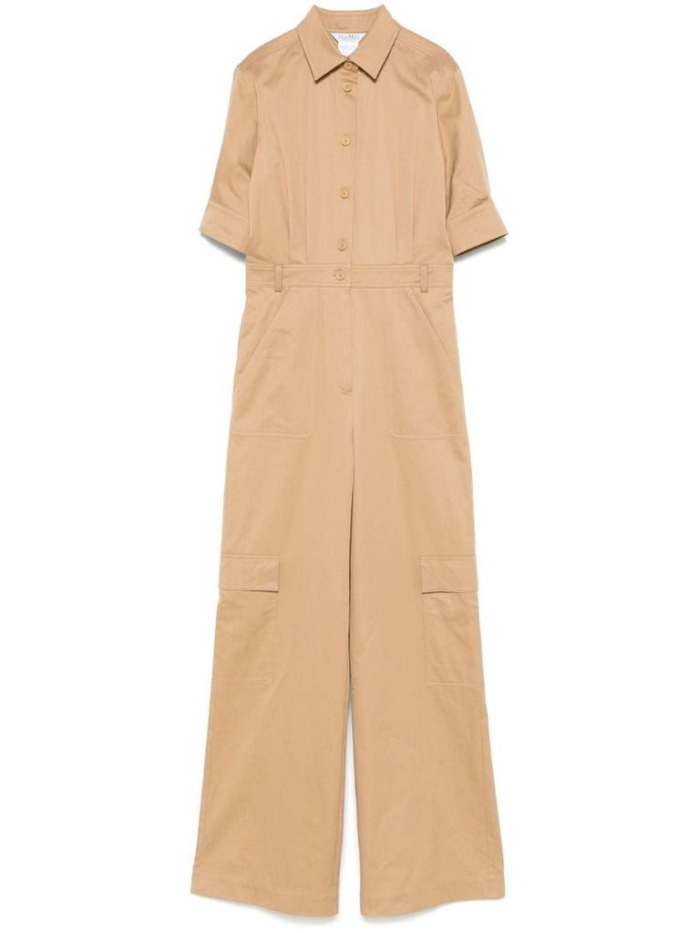 Brown Buttoned-up Jumpsuit
