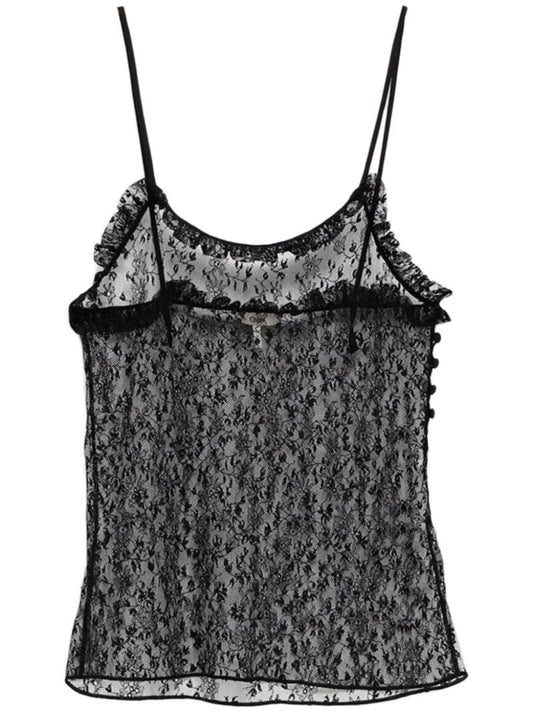 Black Floral Lace Top