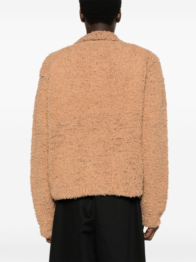 Brown Chunky-knit Cardigan