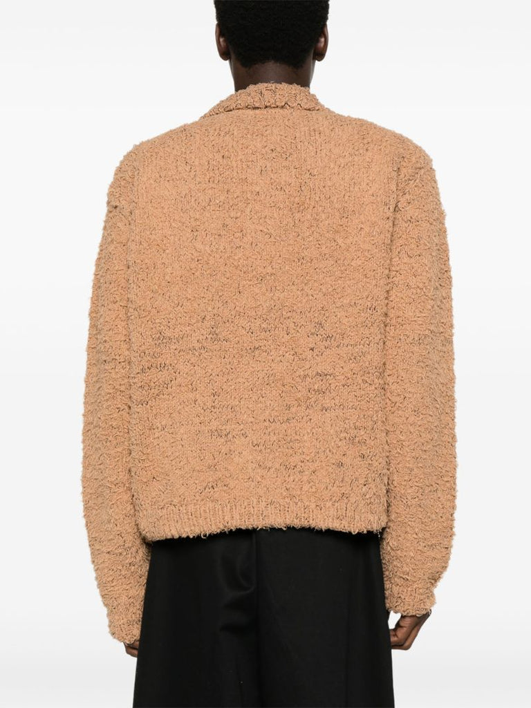 Brown Chunky-knit Cardigan