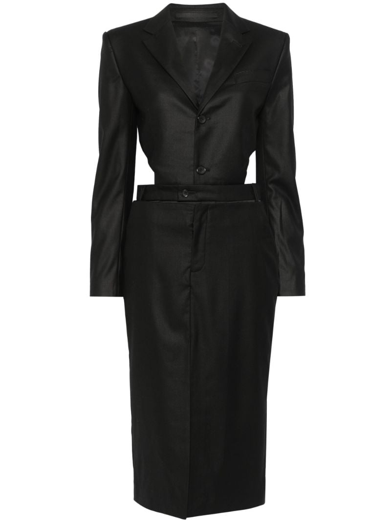 Black Cut-out Skirt Suit