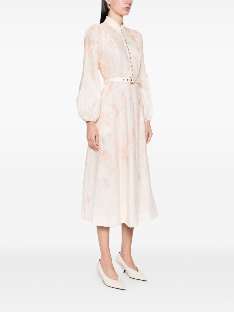 Rose-print Midi Dress