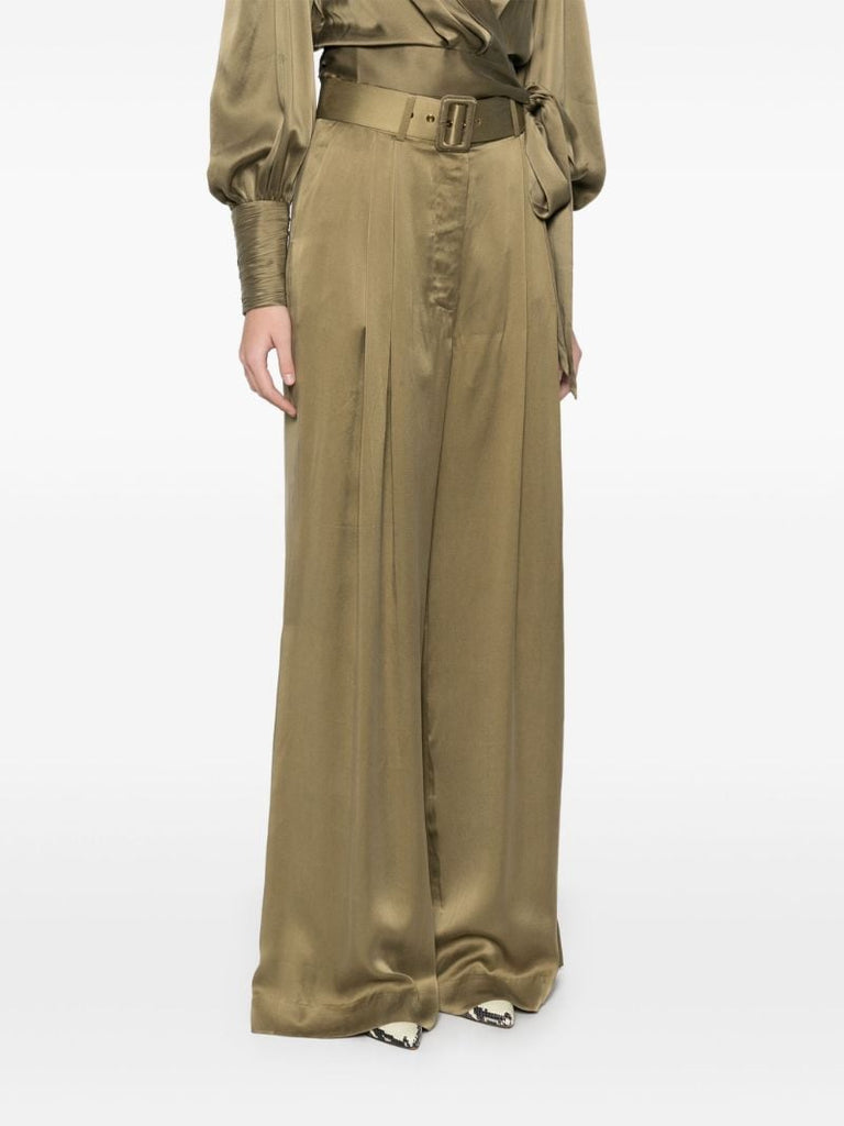 Silk Wide-leg Trousers