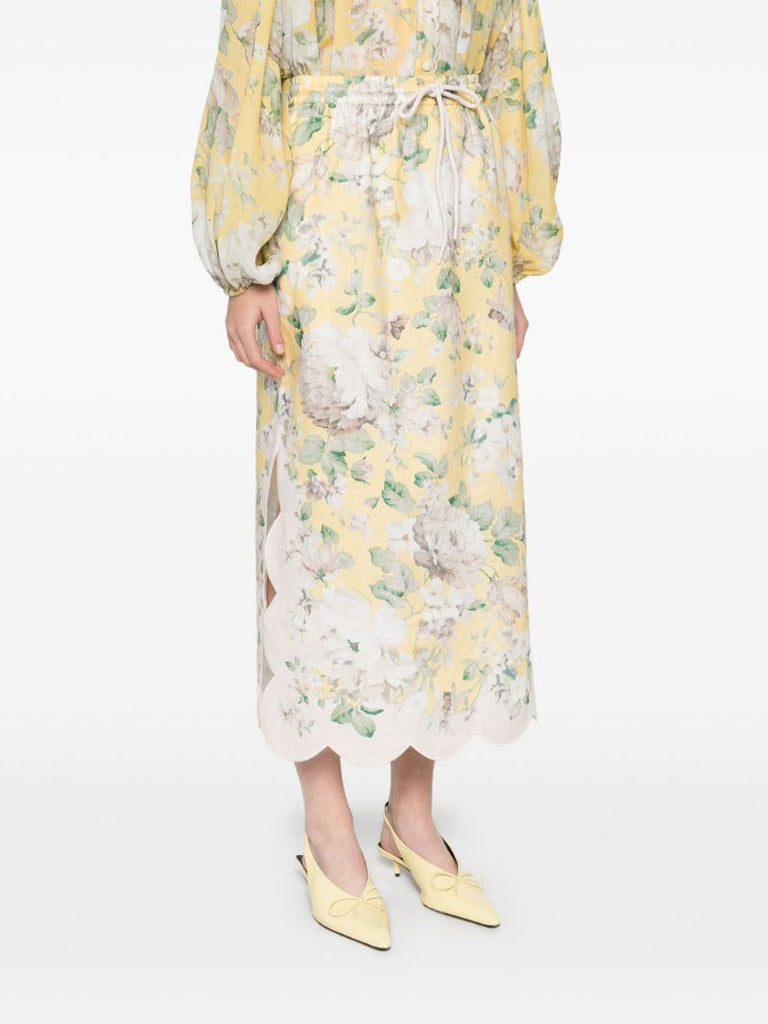 Acacia Scallop Midi Skirt