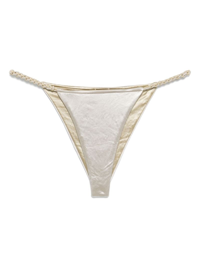 Woven-strap Bikini Bottoms