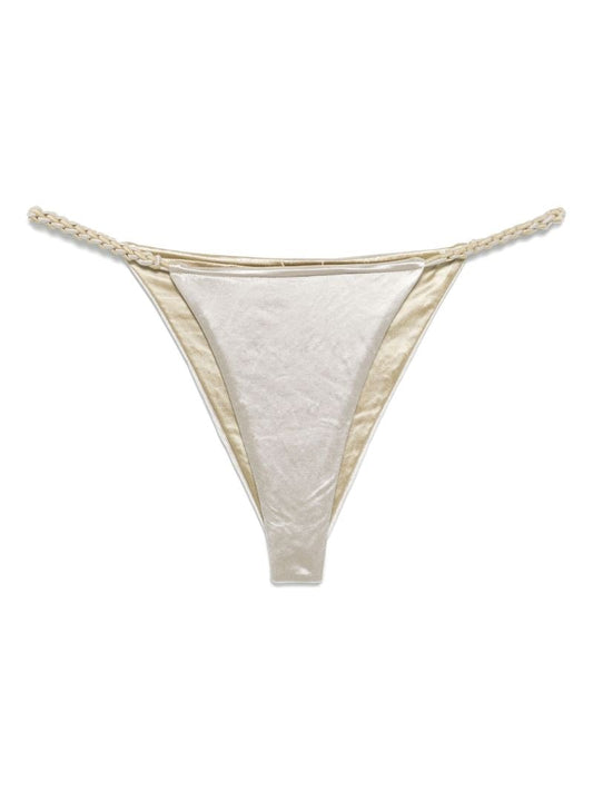 Woven-strap Bikini Bottoms