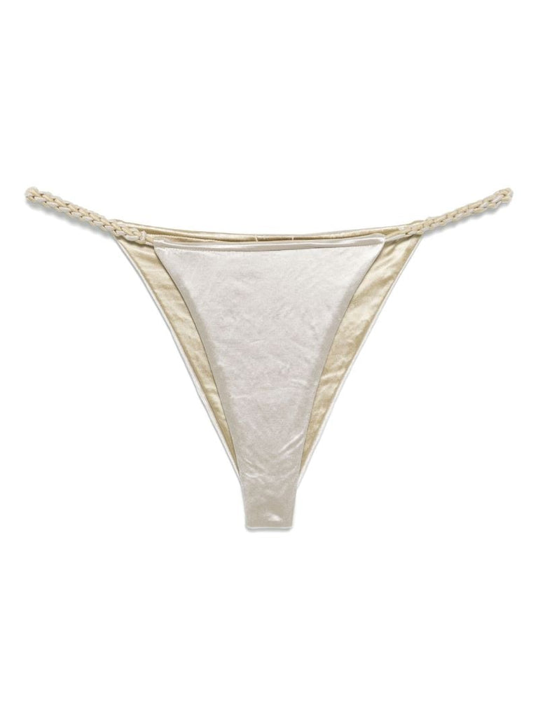 Woven-strap Bikini Bottoms