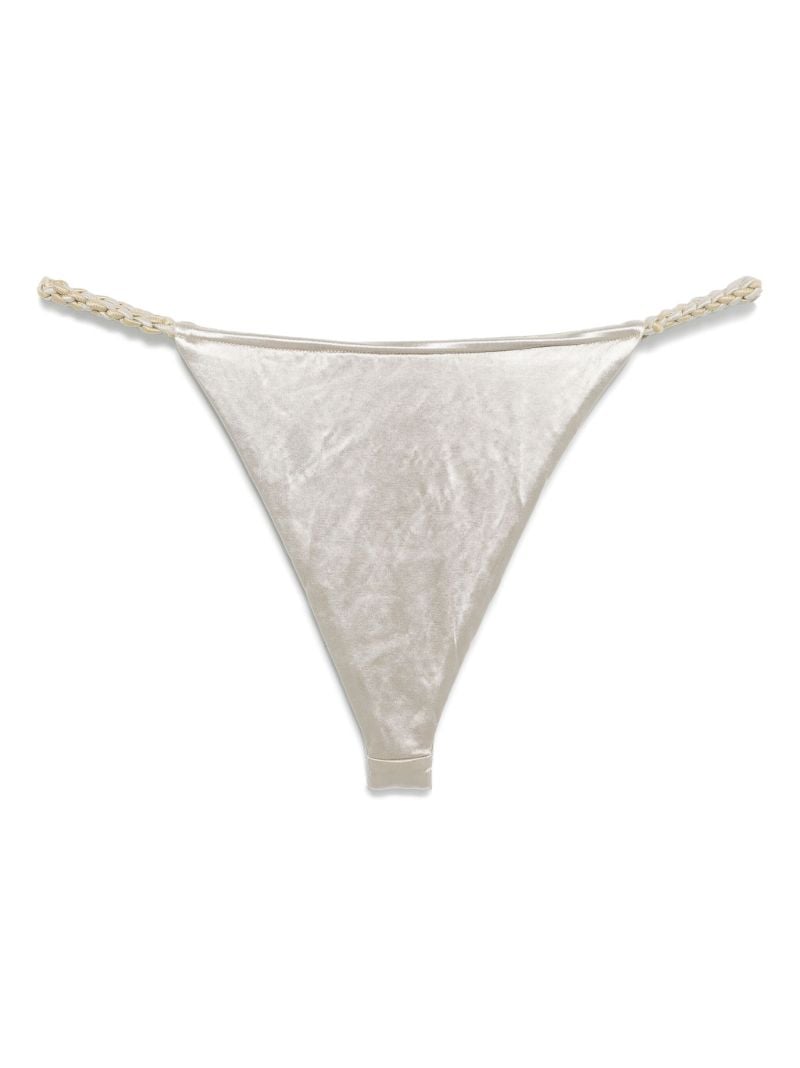 Woven-strap Bikini Bottoms