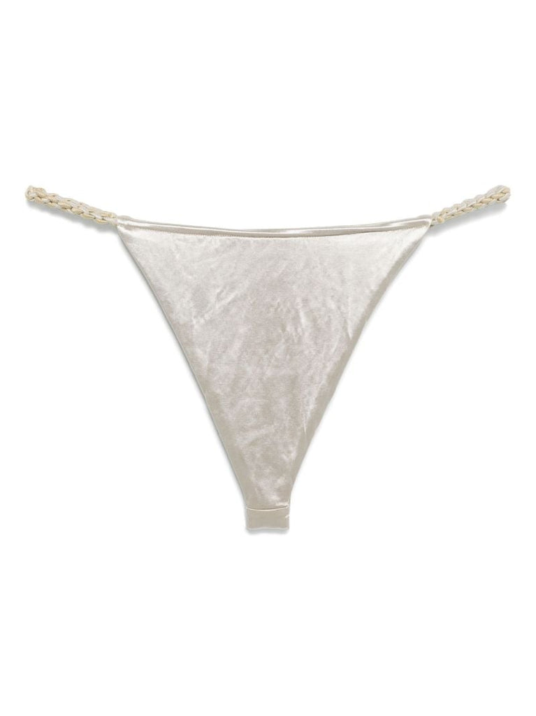 Woven-strap Bikini Bottoms