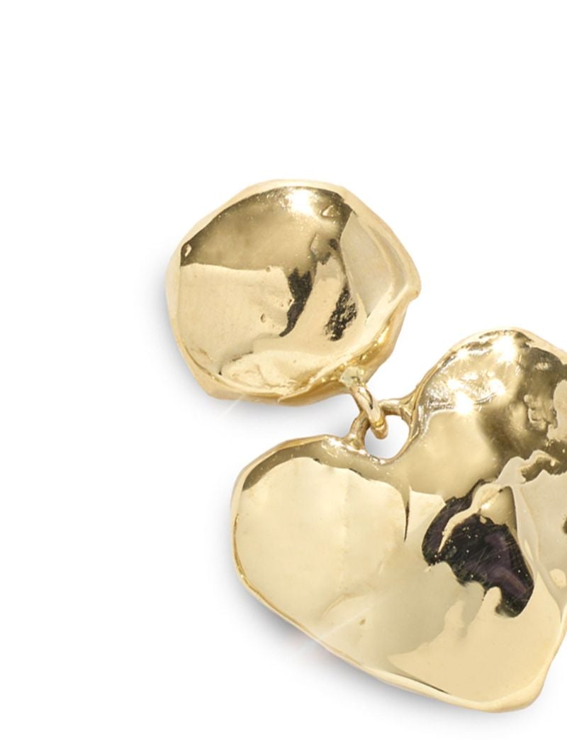 14k Yellow Gold Heart Light Drop Earrings