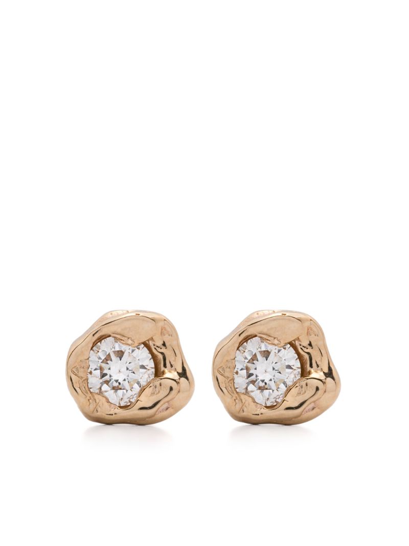 14k Yellow Gold Alfa Diamond Earrings