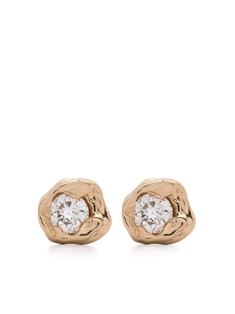 14k Yellow Gold Alfa Diamond Earrings