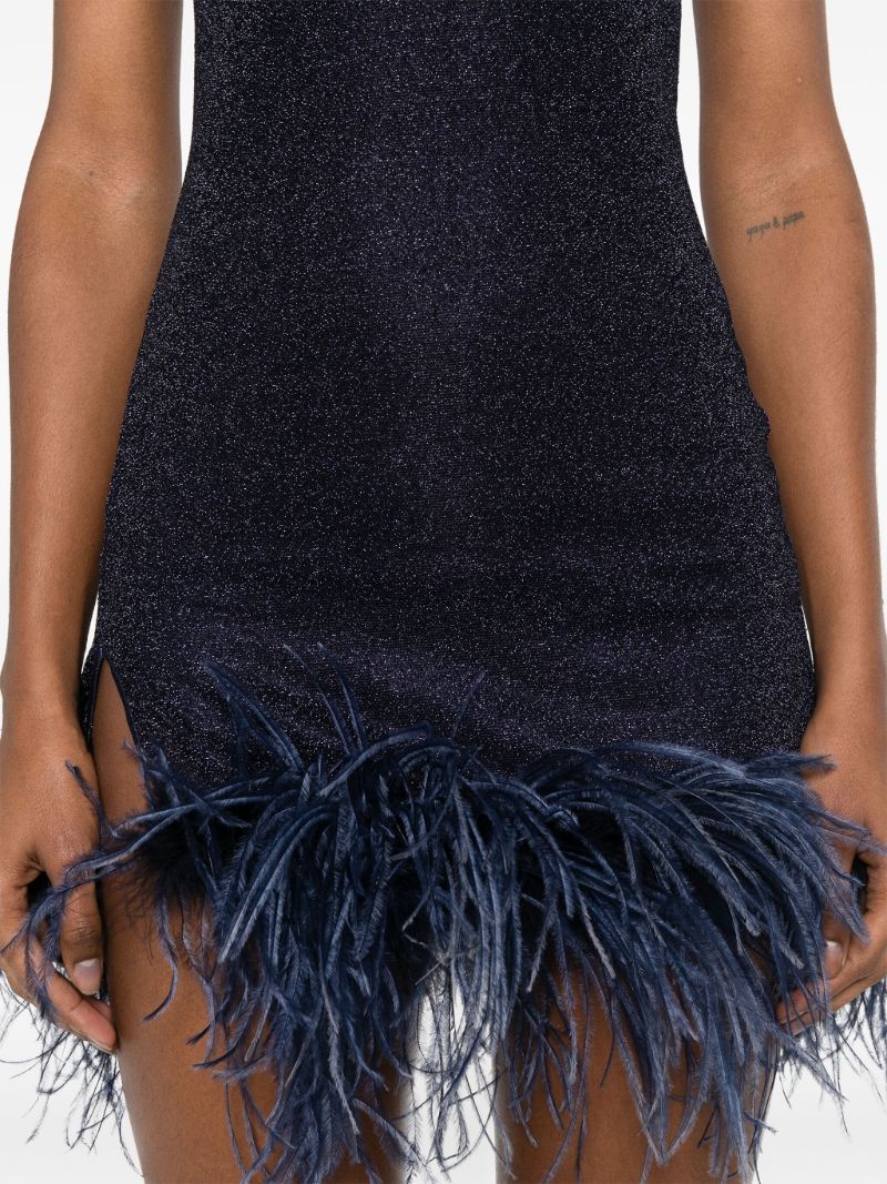 Blue Paillettes Plumage Dress