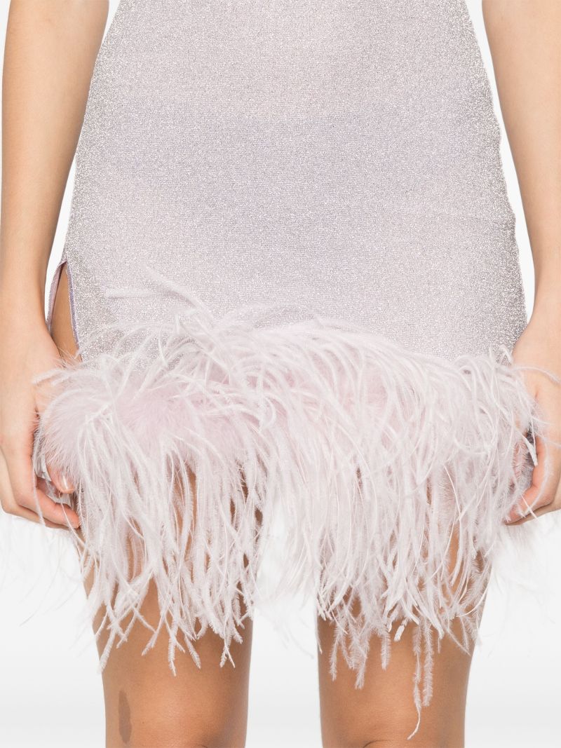 Pink Paillettes Plumage Dress