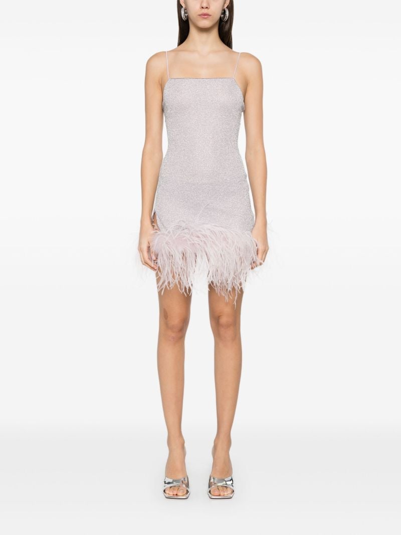 Pink Paillettes Plumage Dress