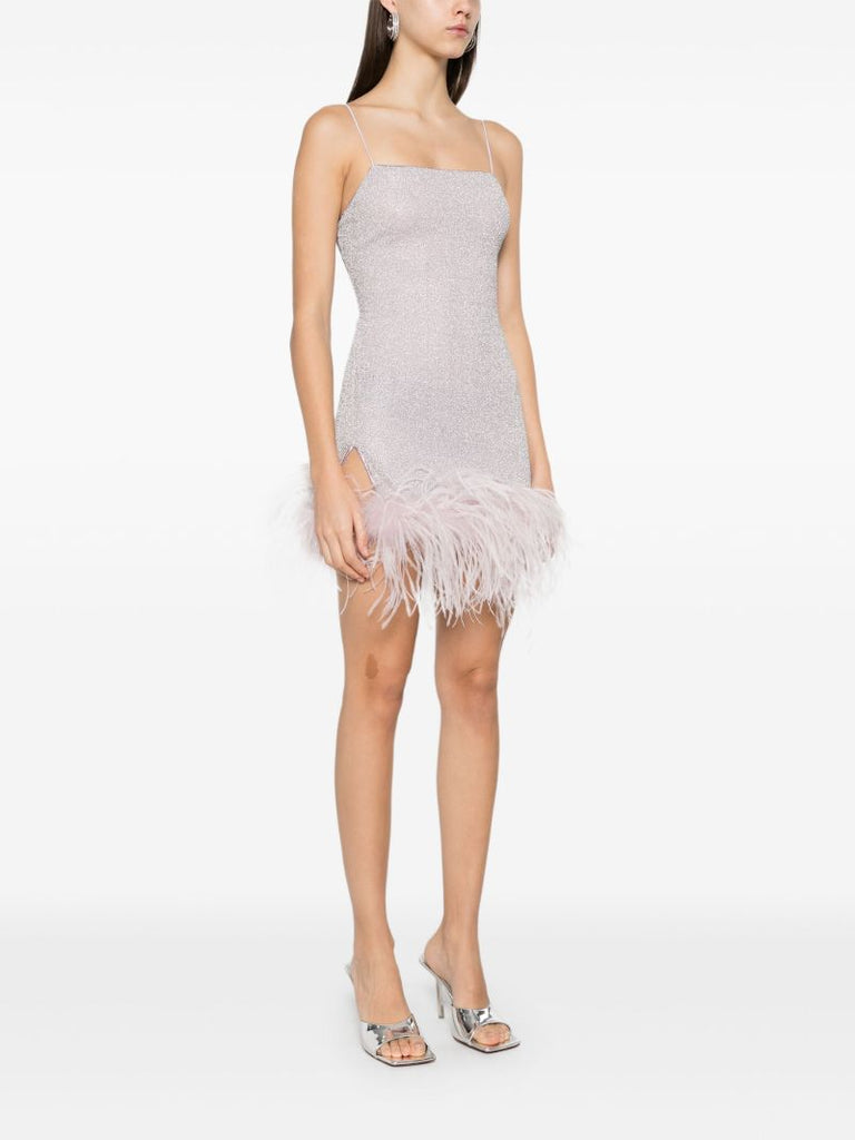 Pink Paillettes Plumage Dress