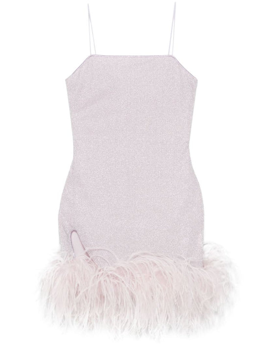 Pink Paillettes Plumage Dress
