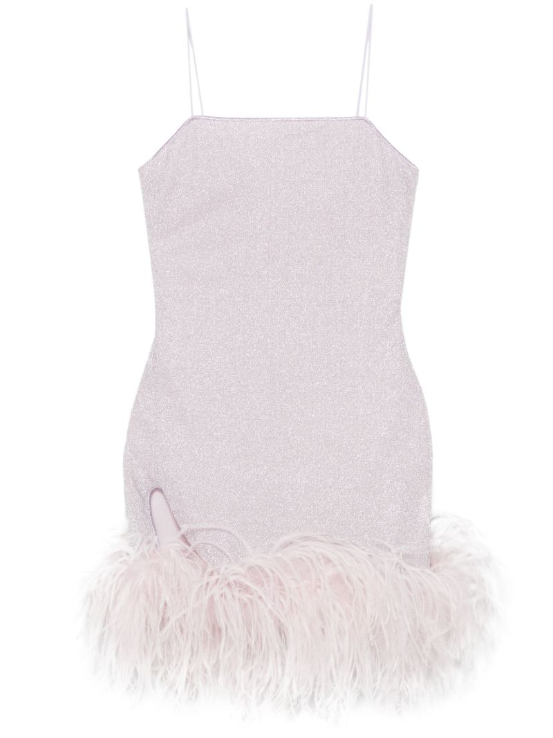 Pink Paillettes Plumage Dress