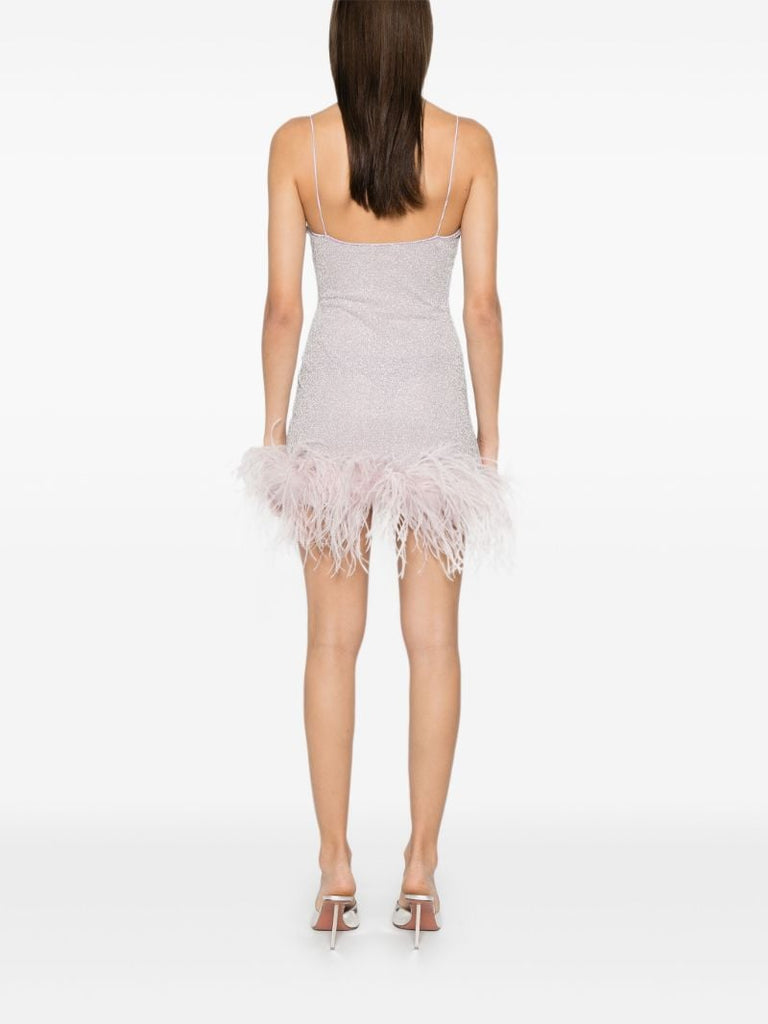Pink Paillettes Plumage Dress