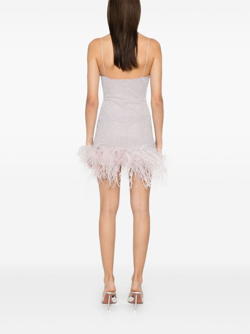 Pink Paillettes Plumage Dress