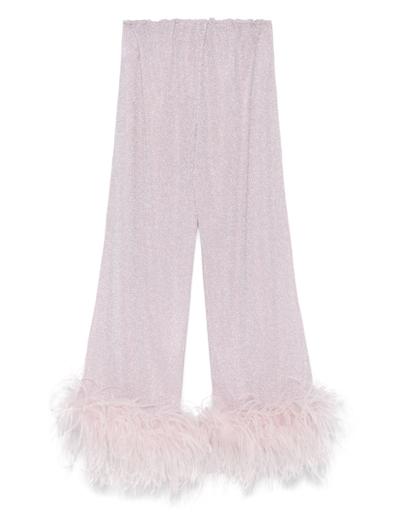 Pink Paillettes Plumage Trousers